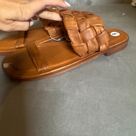 Free People Leather river Woven Slide Sandals Brown – Women’s Size 8/ 38.5 - Picture 5 of 10